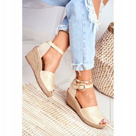 EVE Kvinders sandaler på kile Espadrilles Golden Maritta gylden 2
