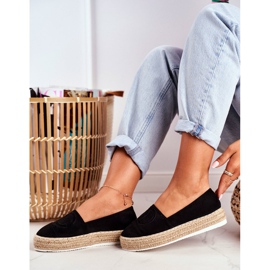 SEA Kvinders Espadrilles tyk linnesål sort Febi 2