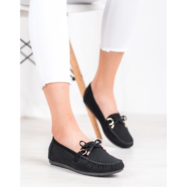 Diamantique Sorte loafers med Eco -læder 1