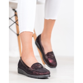 SHELOVET Tekstil loafers rød 2