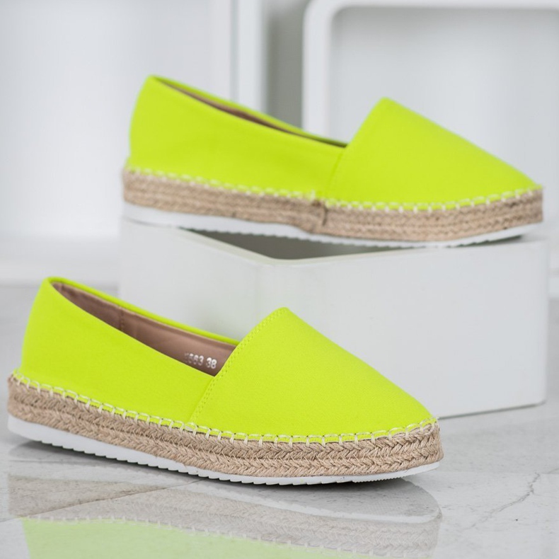 Small Swan Tekstil Espadrilles grøn gul 2