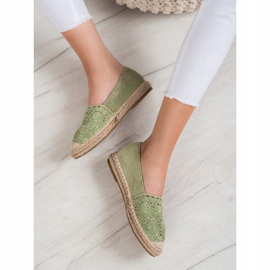 Small Swan Ruskind Espadrilles Med Blonder grøn 1