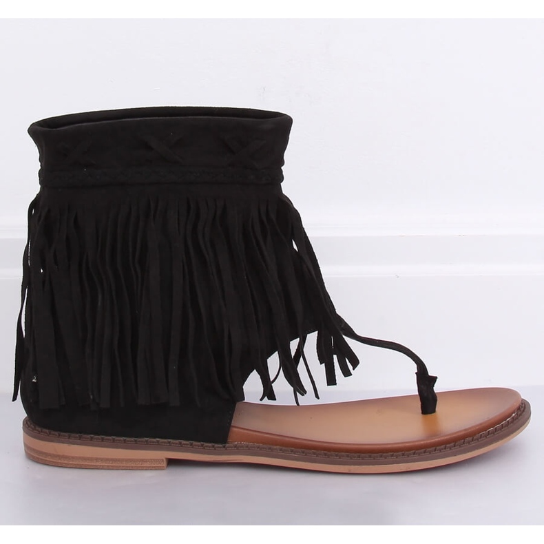 Sorte flip-flops med overdel NS129P Sort 1