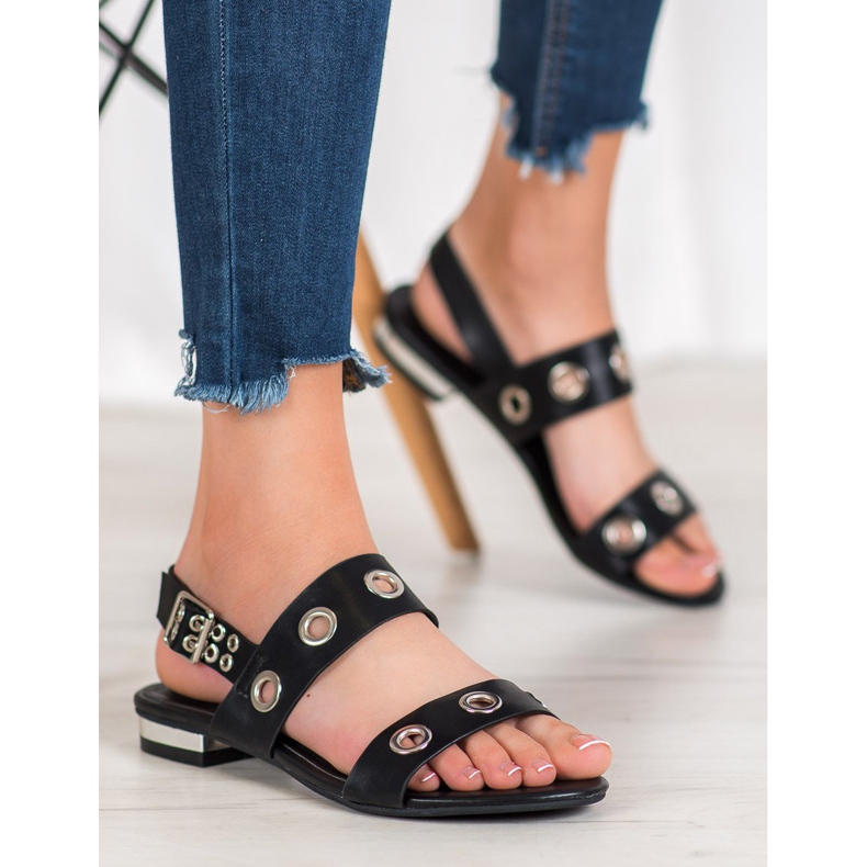 Kylie Casual sorte sandaler 1