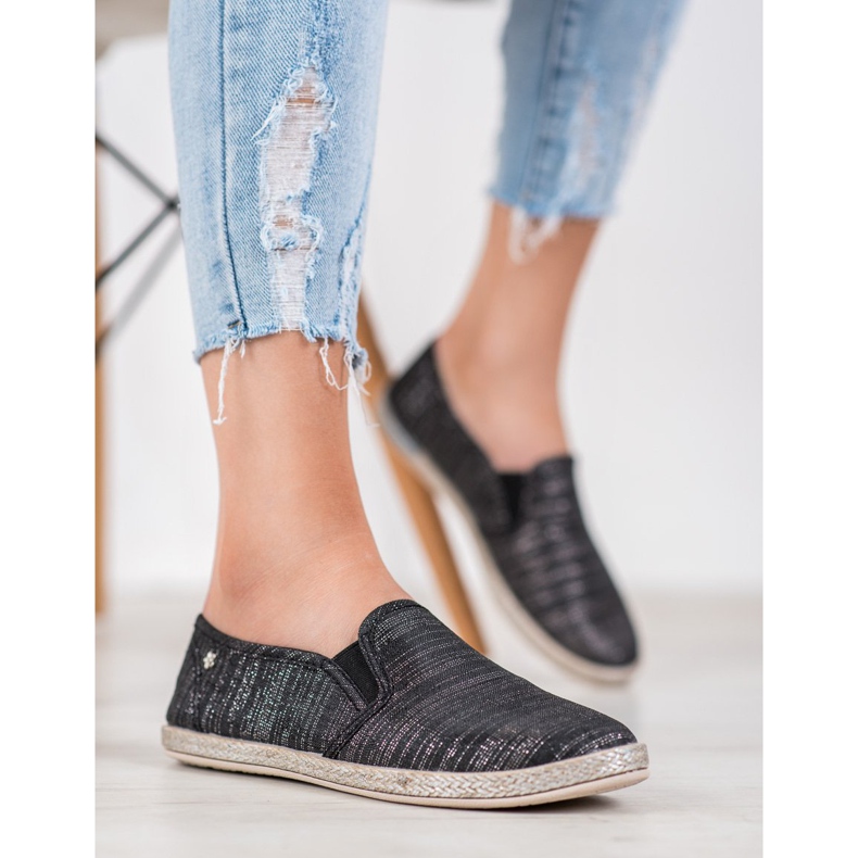 Balada Let tekstil slipons sort 1