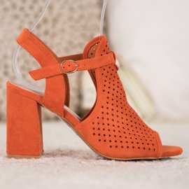 Small Swan Åbne sandaler i stjerner orange 1