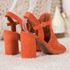 Small Swan Åbne sandaler i stjerner orange 2
