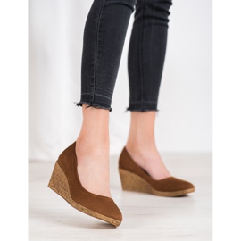 Goodin Suede Wedge Pumps brun 1
