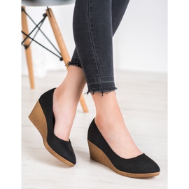 Goodin Suede Wedge Pumps sort 1