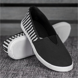 SHELOVET Sorte slipons med stropper 1