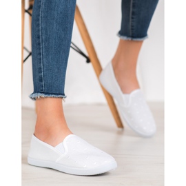 SHELOVET Hvide slipons i hjerter 1