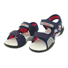 American Club Amerikanske HL21 / 20 sandaler i læderindlæg marine blå orange grå 2