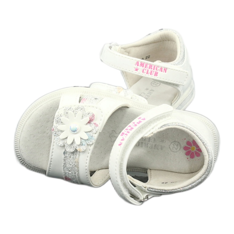 American Club Sandaler piger blomster med en perle xd12/20 hvid 3