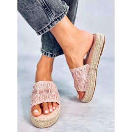 T353P Lyserøde espadrilletøfler 1