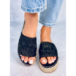 Sorte espadrilletøfler T353P Sort 1