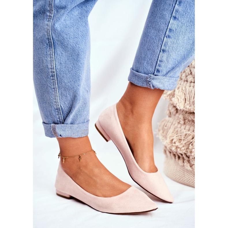 EVE Ballerinas til kvinder i Spitz -ruskind Beige Westley 1
