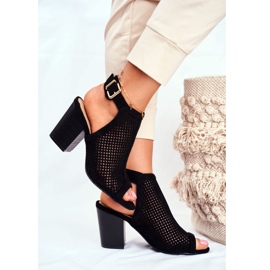 FB1 Kvinders åbent støvler Peep Toe Black Paradise sort 2