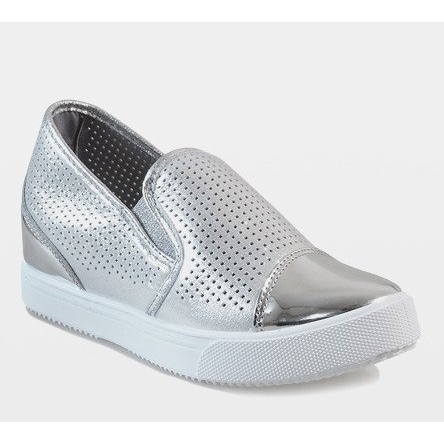 Sølv kile sneakers DD439-2 grå 1