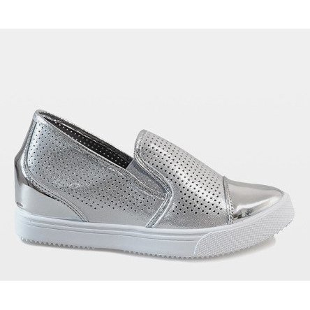 Sølv kile sneakers DD439-2 grå 2