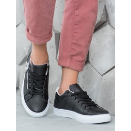 SHELOVET Sorte sneakers med lynlås 2
