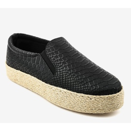 Sort slip-on espadriller 6140 1