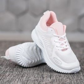SHELOVET Sneakers med mesh hvid 1