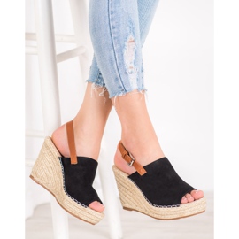 Small Swan Moderigtige sandaler i ruskind sort 2