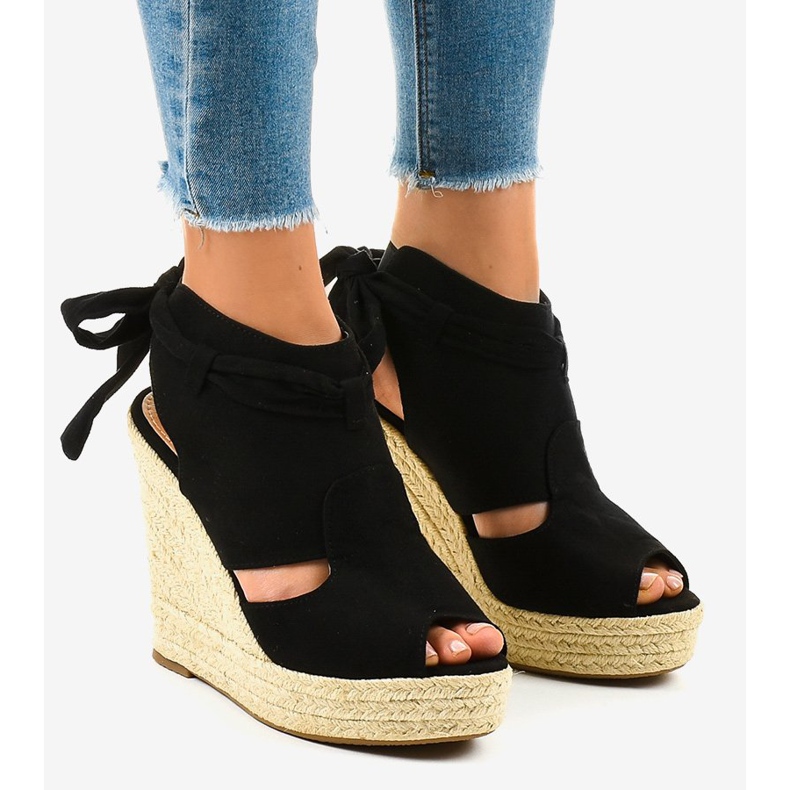 Sorte espadrilles kile sandaler 77-20 1