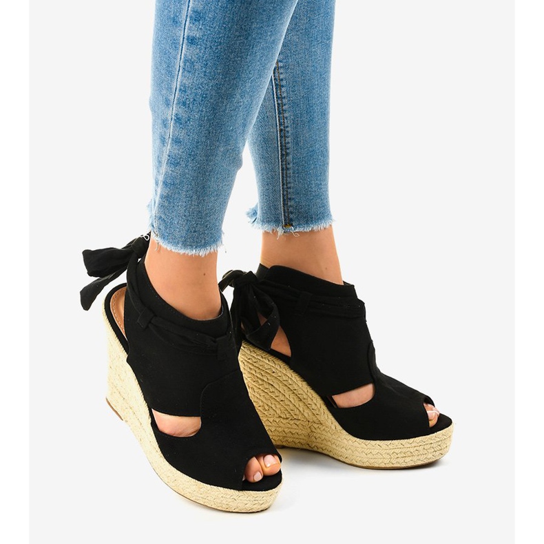 Sorte espadrilles kile sandaler 77-20 2