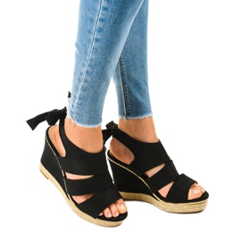 Sorte espadrilles kile sandaler 66-358 1