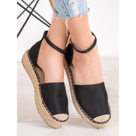 SHELOVET Espadrilles med spænde sort 1