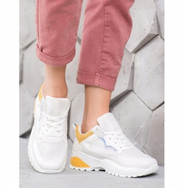 SHELOVET Sneakers med lyse orange skær hvid 4