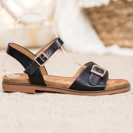 Small Swan Sorte sandaler med spænde 2