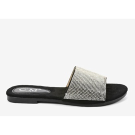 Sorte hjemmesko med cubic zirconias 839-761 grå 2