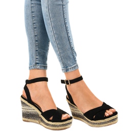 Sorte kile sandaler espadriller 150-613 1
