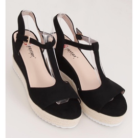 Sort GG-60P Sandaler med sorte kiler 1