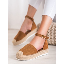 SHELOVET Åbent Espadrilles brun 1
