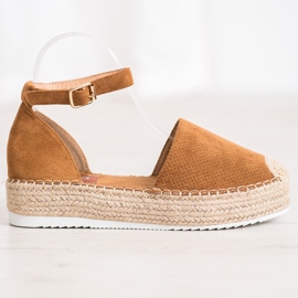 SHELOVET Åbent Espadrilles brun 2
