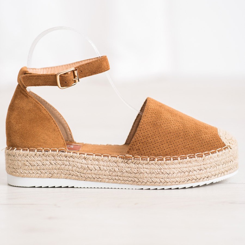 SHELOVET Åbent Espadrilles brun 2