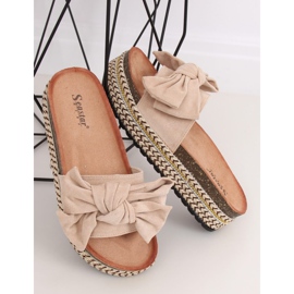 Højsålede hjemmesko beige CK137P Beige 1