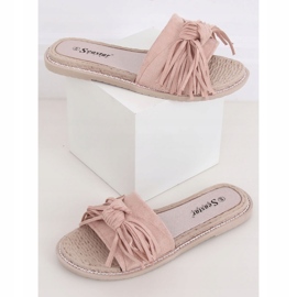 Kvinders beige og lyserøde tøfler CK159 Pink 2
