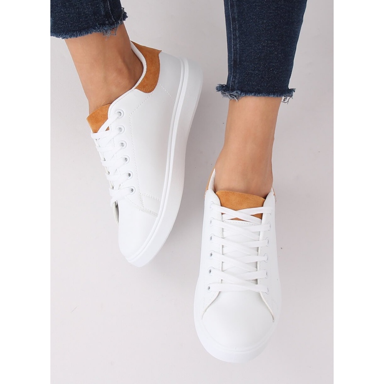 Hvide kvinders sneakers LA85P Camel 2