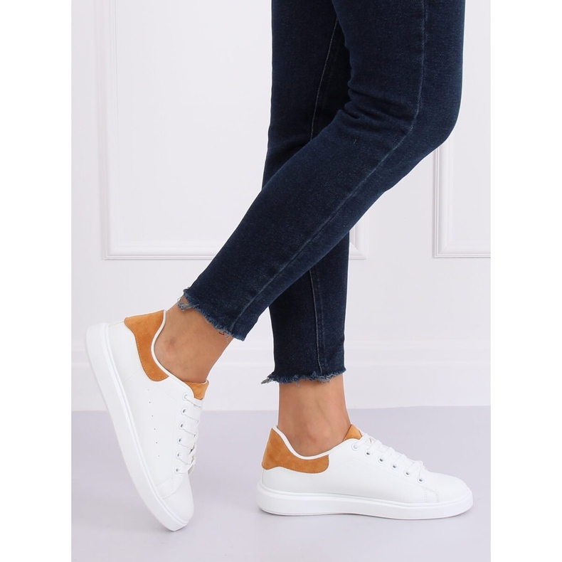 Hvide kvinders sneakers LA85P Camel 1