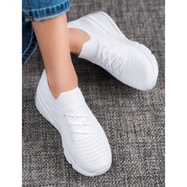 SHELOVET Hvide sneakers i tekstil 1