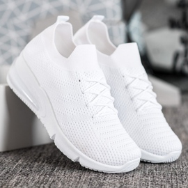 SHELOVET Hvide sneakers i tekstil 2