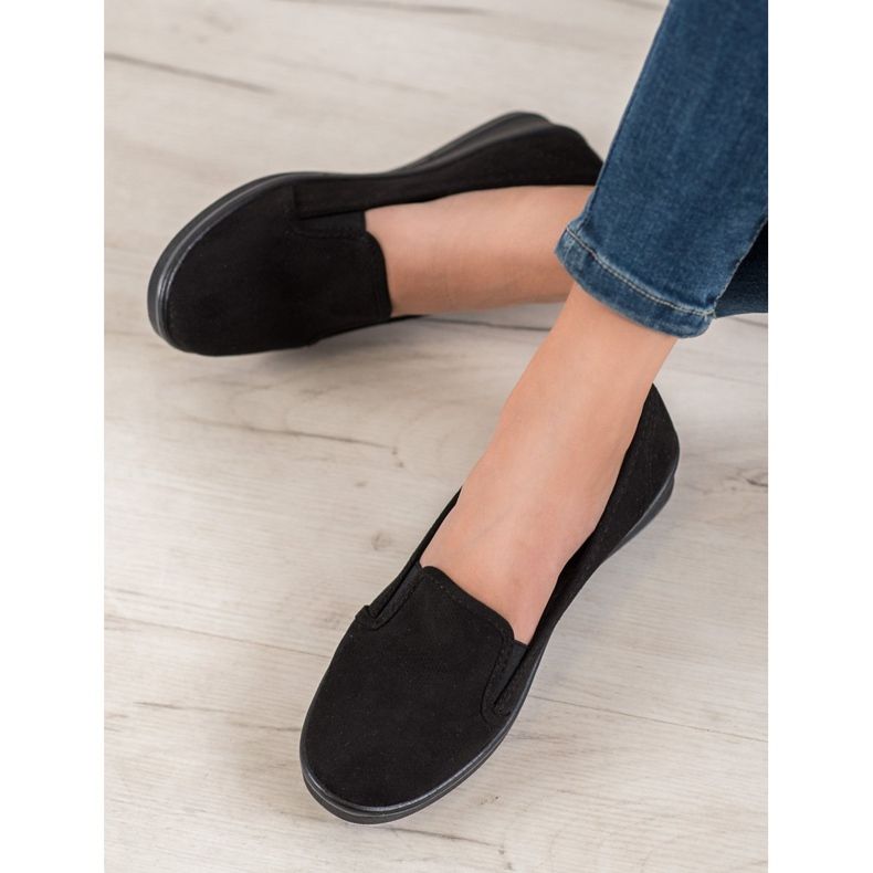 SHELOVET Suede Slipons sort 1