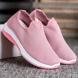 Renda Openwork Slipons på platformen lyserød 2