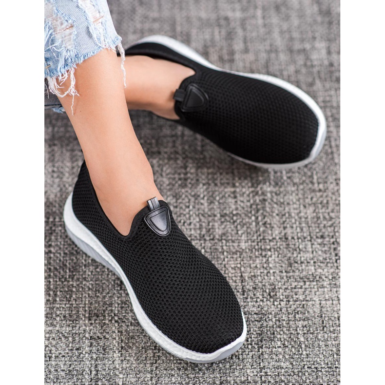 Renda Openwork Slipons på platformen sort 2