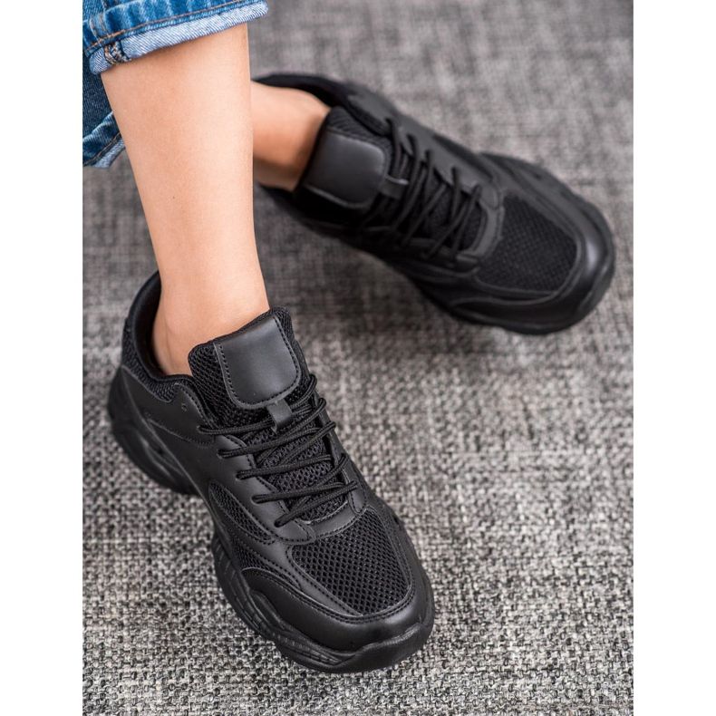 SHELOVET Lys sorte sneakers 1