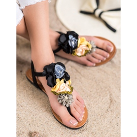 Ch. Creation Sandaler med blomster sort 1